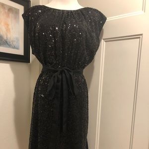 Lane Bryant Black Sequin Blouson Dress 14/16